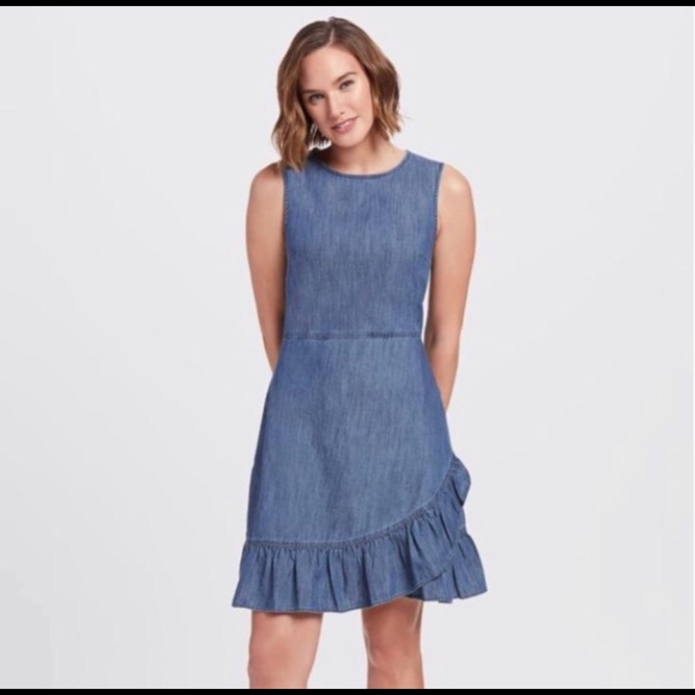 NWT Draper James  Faux Wrap Chambray Dress